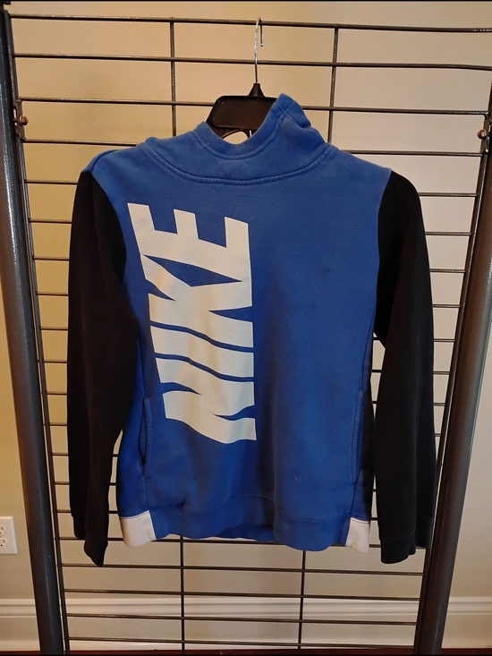 Nike Other - Nike Blue Crewneck Sweatshirt with Black Sleeves and White Logo